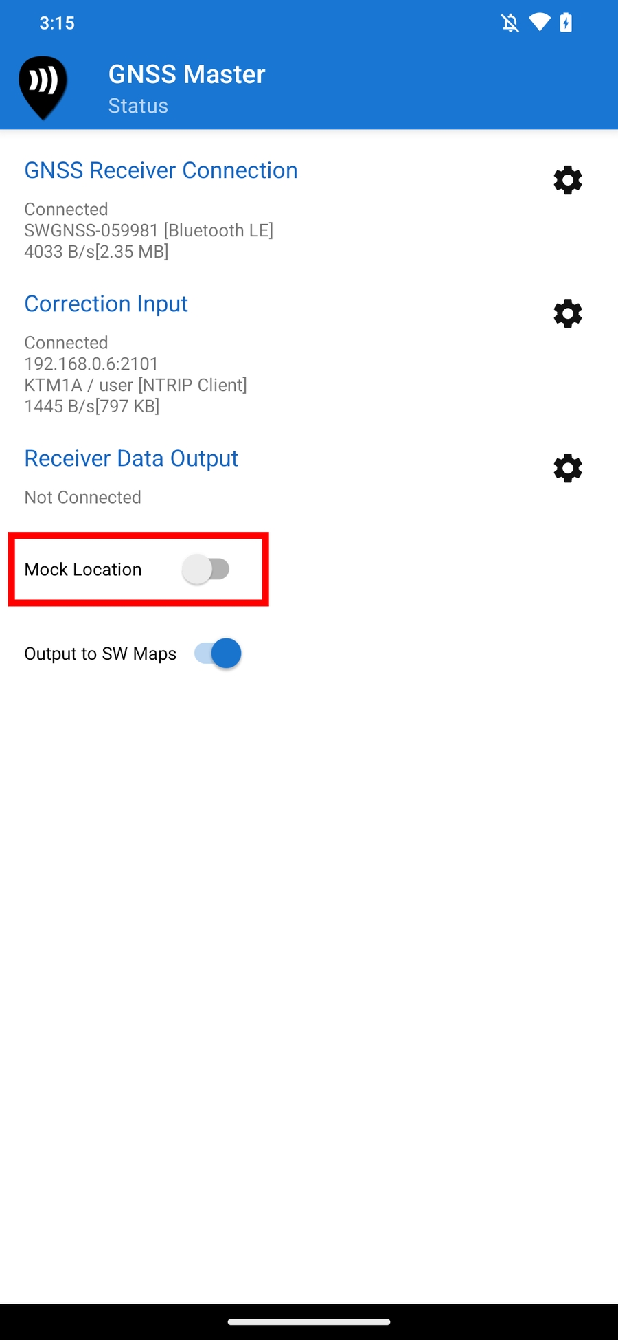 Cambio de ubicación simulado
