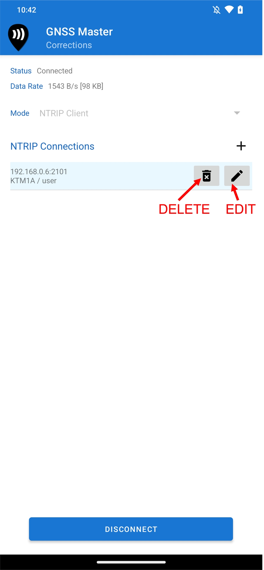 Lista de clientes de NTRIP