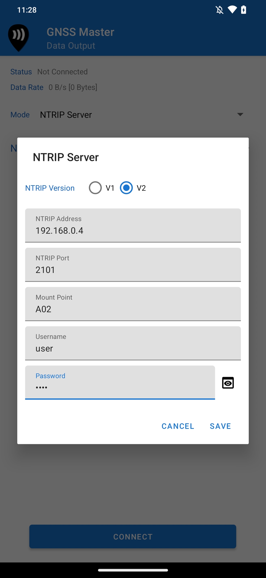 Adición de una conexión de servidor NTRIP