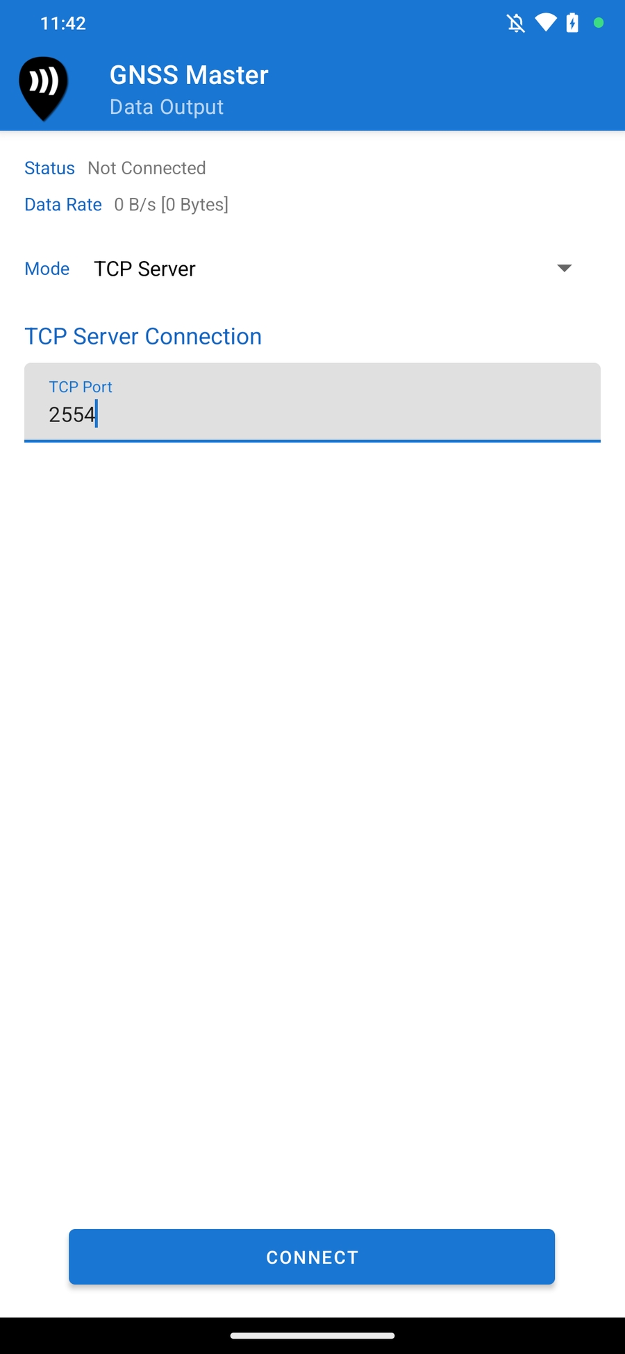 Salida de datos del servidor TCP