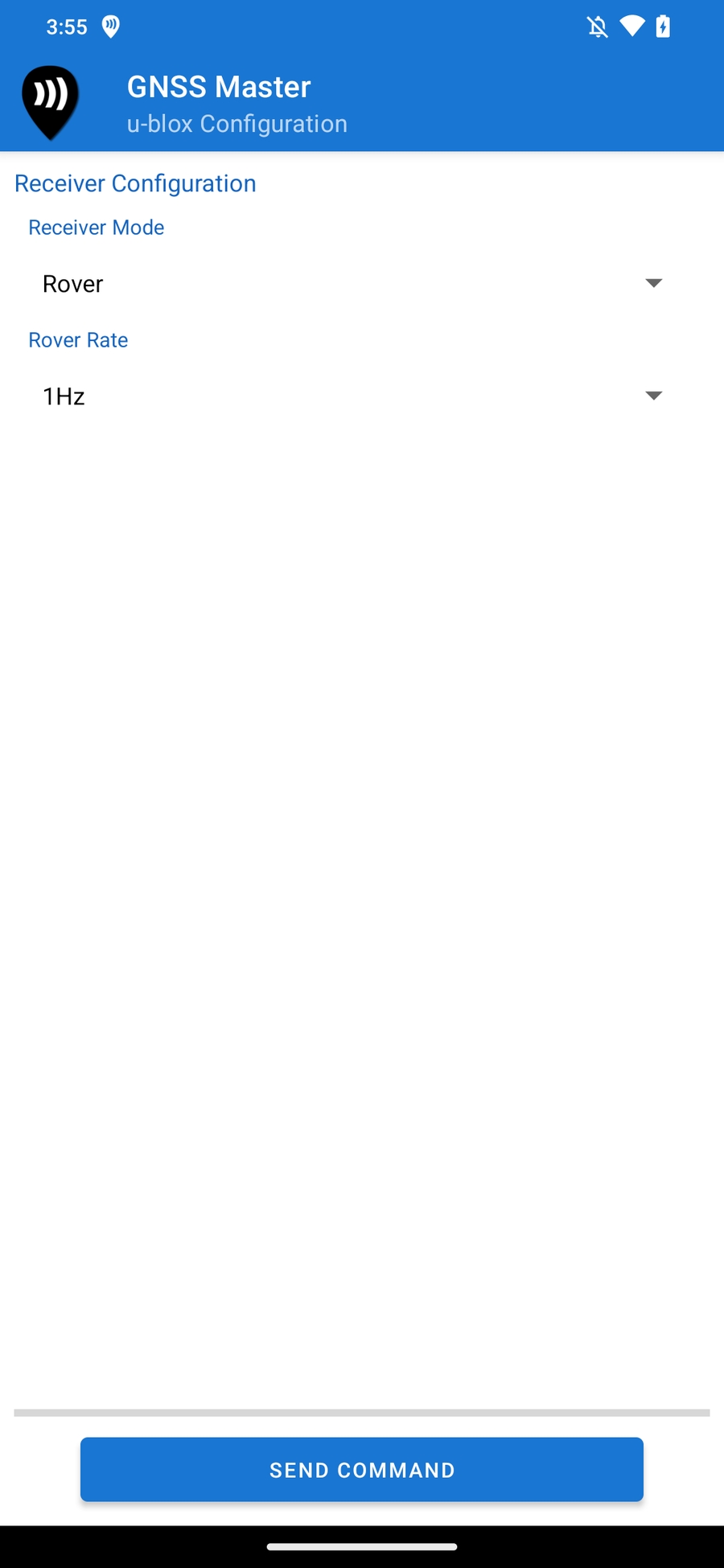 Configuración del rover u-blox